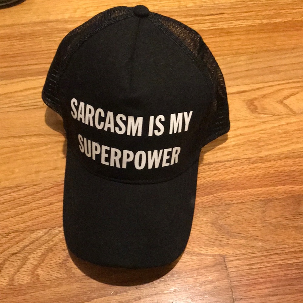 “Sarcasm is my superpower” SnapBack mesh hat NWT
